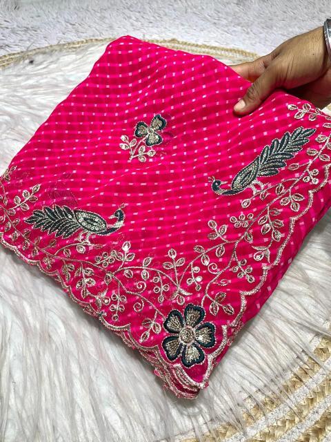 Vinayak peocock thread work surat saree shops  - wholesale export